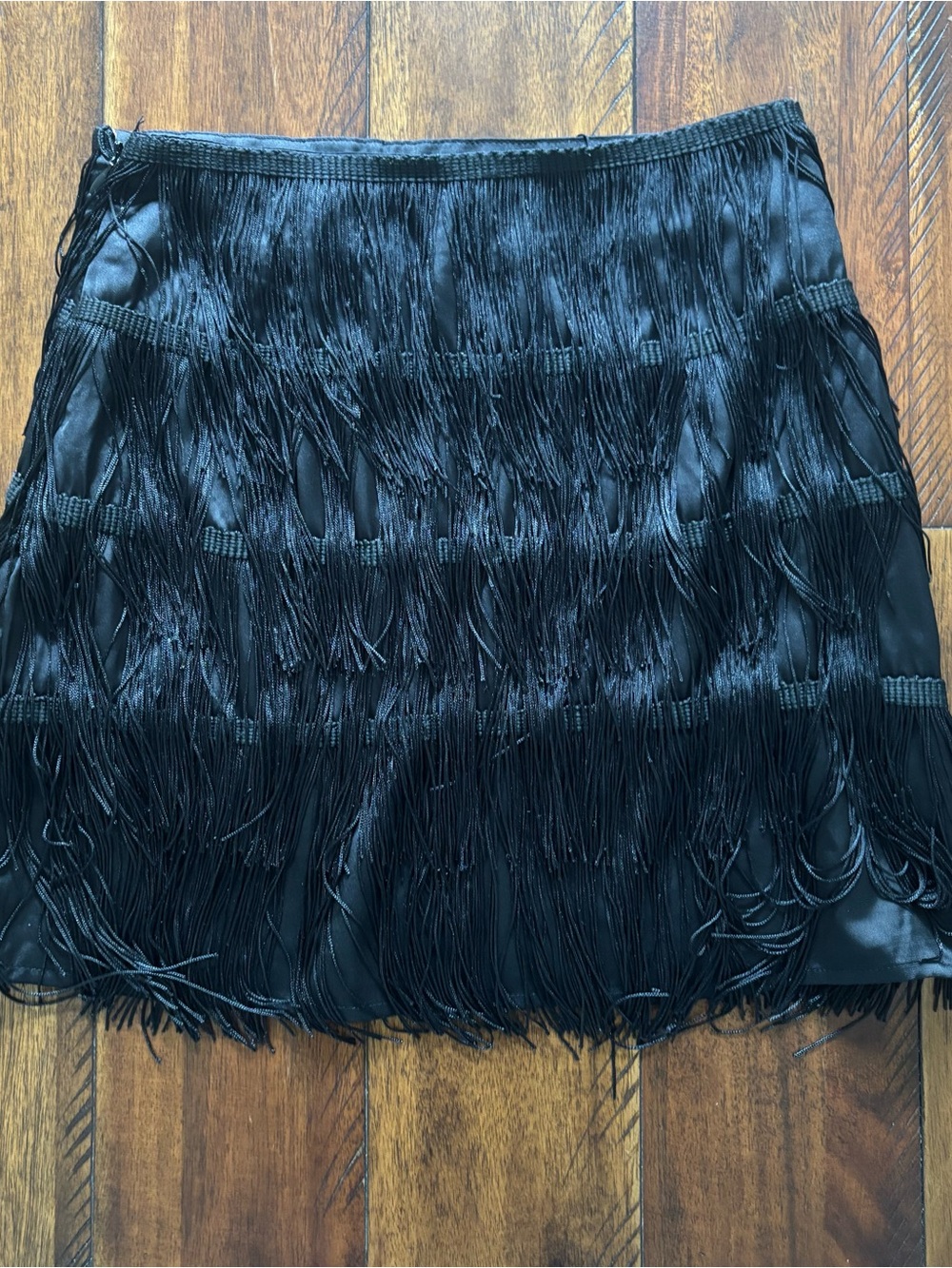 Black Fringe Mini Skirt - Women